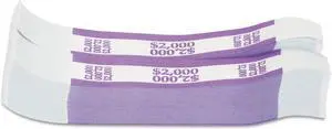 Coin-Tainer Currency Straps Violet $2 000 in $20 Bills 1000 Bands/Pack 402000