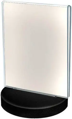 Azar Displays 2-Sided Round Base Sign Holder 8.5 x 5.5-inch 10/Pack 108705