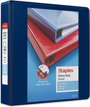 Staples Heavy Duty 2" 3-Ring View Binder Blue (24686) 82673 Staples Heavy Duty 2" 3-Ring View Binder Blue (24686) 82673