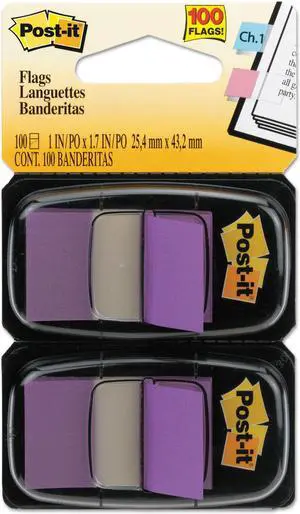 Post-it Standard Page Flags in Dispenser Purple 100 Flags/Dispenser
