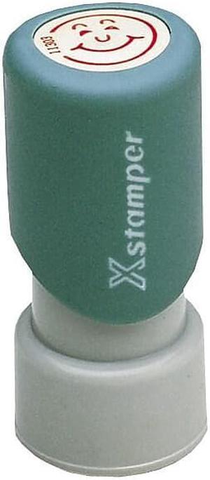 Cosco Xstamper Pre-inked Stamps Red Ink Happy Face 036000