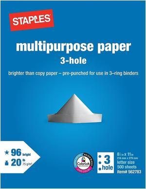 Staples 30% Recycled 8.5x11 Paper 32 lbs. 100 Bright 300/PK 368C-STP 