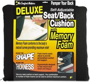 Deluxe Seat/Back Cushion w/Memory Foam 17w x 2 3/4d x 17 1/2h Black