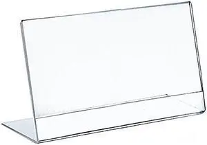 Azar Displays Horizontal Slanted L Shape Acrylic Sign Holder 10/Pack 112719