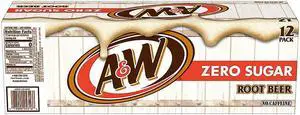 A&W Zero Sugar Root Beer Soda 12 oz. 24/Carton (10000853) DRP5054712