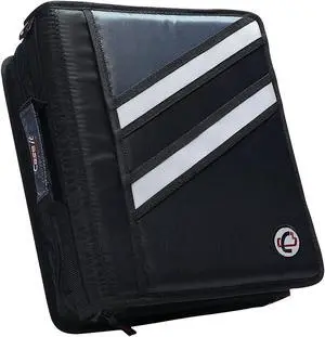 Case it Z-176 1 1/2 Black 2-in-1 Zipper Binder