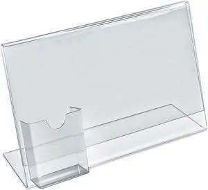 Azar Displays Sign Holder with Attached Brochure Holder 8.5 x 11-inch 10/Pack 252043