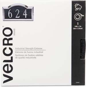 Velcro Extreme Fasteners 1" x 10 ft Black 1 roll 91843
