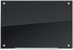 U Brands Black Glass Dry Erase Board Frameless 35" x 23" (00170AANNN) 170U0001