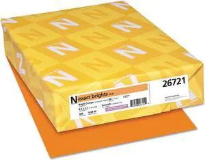 NEENAH PAPER Exact Brights Paper 8 1/2 x 11 Bright Orange 50lb 500 Sheets 26721