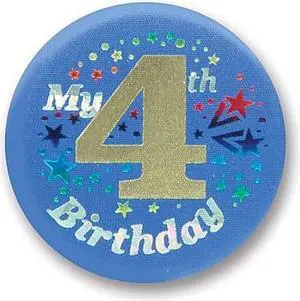 My 4th Birthday Satin Button