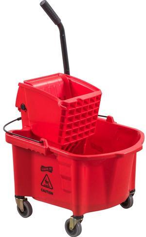 Mop Bucket/Wringer Combo Splash Guard 26qt. Red