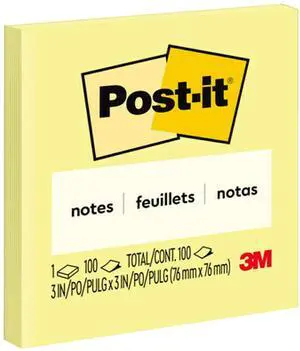Post-it Notes 3  x 3  Canary Yellow 1 Pad 394221