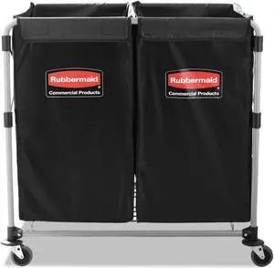 Rubbermaid Commercial Collapsible X-Cart Steel 2 to 4 Bushel Cart 24 1/10w x 35