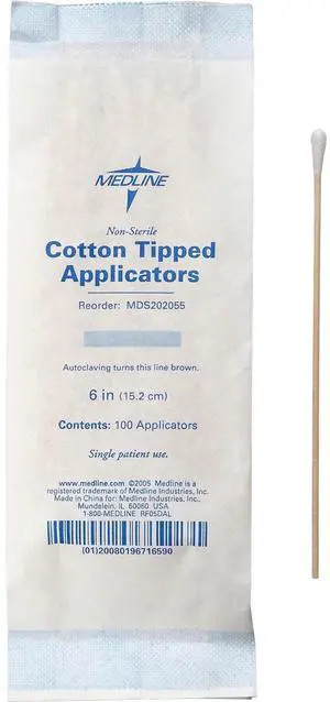 1000 Medline Wood Cotton-tipped NonSterile Applicators