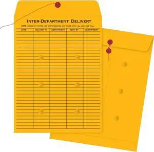 Business Source Inter-Dept Envelopes Str/Button 32lb 10"x15" 100/BX BKFT 04546