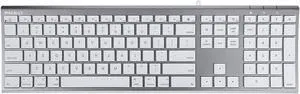 Macally Space Gray Ultra Slim USB Wired keyboard for Mac and PC