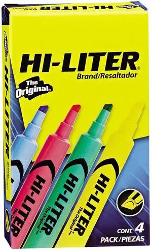 Avery HI-LITER Desk-Style Highlighter Chisel Tip Assorted Colors 4/Set 17752