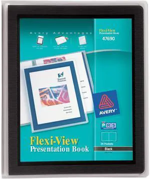 Avery Presentation Books 24 Pages 8-1/2"x11" Black Framed Cover 47690