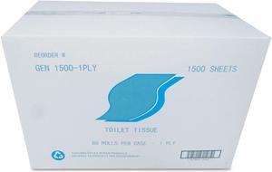 GEN Small Roll Bath Tissue 1-Ply 1500 Sheets/Roll 1.64 in Core 60/Carton