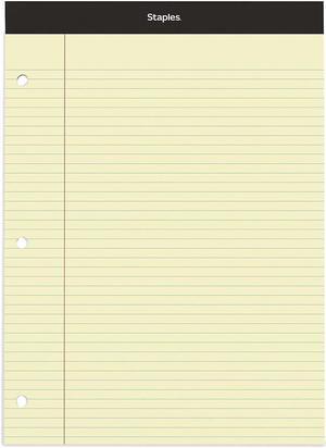 Staples Notepad 8.5" x 11.75" Narrow Canary 100 Sheets/Pad (13771/18578) TR57347/13771