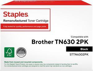 Staples Brother TN630 ufactured Black Toner Cartridges 2/Pack (TN630)