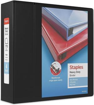 Staples Heavy Duty 4" 3-Ring View Binder Black (24695) 82664 Staples Heavy Duty 4" 3-Ring View Binder Black (24695) 82664