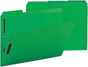 Sparco Fastener Folders w/ 2-Ply Tab 1/3 Ast Tab 50/BX Ltr Green SP17268