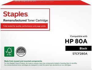 Staples ufactured Toner Cartridge Replacement for HP 80A (Black) 1004306