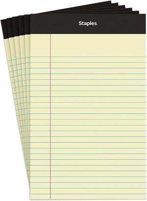 Staples Notepads 5" x 8" Narrow Canary 100 Sh./Pad 6 Pads/PK (35715-CC) 398212