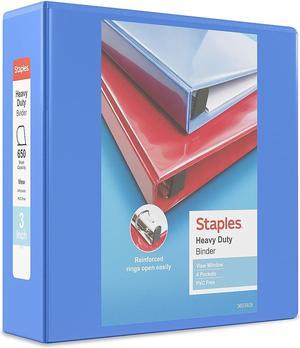 Staples Heavy Duty 3" 3-Ring View Binder Periwinkle (24694) 82665