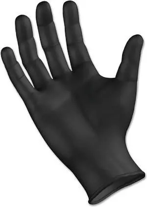 Boardwalk Disposable General-Purpose Powder-Free Nitrile Gloves Large Black 4.4