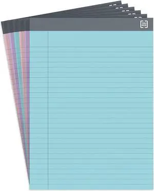 TRU RED Notepads 8.5" x 11.75" Wide Ruled Pastels 50 Sheets/Pad TR57363
