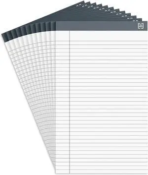 TRU RED Notepads 8.5" x 14" Wide Ruled White 50 Sheets/Pad 12 Pads/Pack TR57372