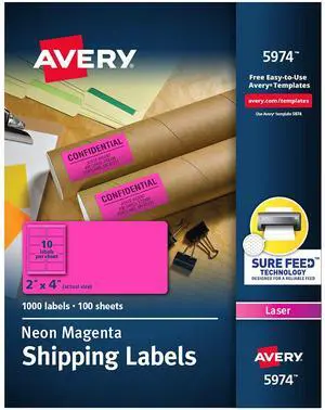 Avery White Shipping Labels Laser/Inkjet 3 1/2 x 5 White 1000/Box 95935