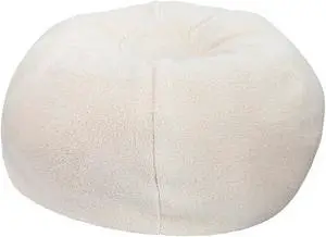 Flash Furniture Duncan Sherpa Refillable Bean Bag Chair Natural (DGBEANLGSHRPNAT)