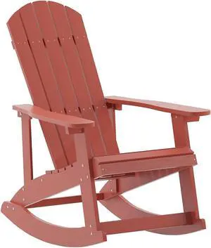 Flash Furniture Savannah Adirondack Rocking Chair Red (JJC14705RED)