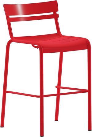 Flash Furniture Nash Modern Steel Slat-Back Barstool Red (XUCH10318BRED)