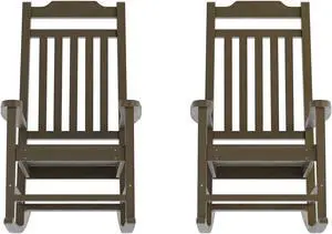 Flash Furniture Winston All-Weather Rocking Chair Mahogany 2/Pack (2JJC14703MHG)