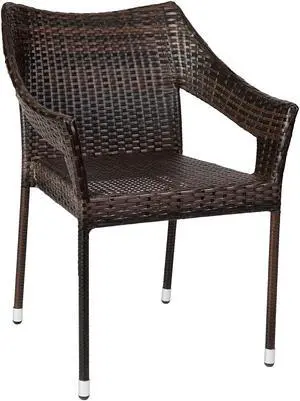 Flash Furniture Ethan Commercial Grade Stacking Patio Chairs Espresso 4/Pack (4TTTT02ESP)