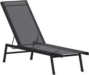 Flash Furniture Brazos Adjustable Chaise Lounge Chair Black (JJLC326BKBK)
