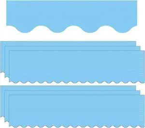 Teacher Created Resources Light Blue Scalloped Border Trim 35 Feet Per Pack 6 Packs (TCR8776-6)