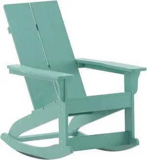 Flash Furniture Finn Adirondack Rocking Chair Sea Foam (JJC14709SFM)