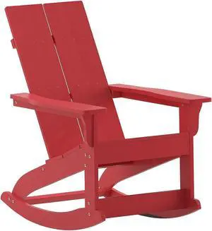 Flash Furniture Finn Adirondack Rocking Chair Red (JJC14709RED)