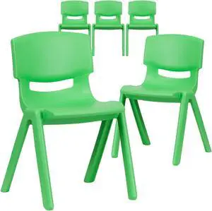 Flash Furniture Whitney Plastic Stackable School Chair Green 5 Pack (5YUYCX004GREEN)