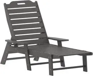 Flash Furniture Monterey Adjustable Adirondack Lounger with Cup Holder Gray (LEHMP2017414GY) Flash Furniture Monterey Adjustable Adirondack Lounger with Cup Holder Gray (LEHMP2017414GY)