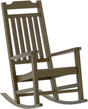 Flash Furniture Winston All-Weather Poly Resin Rocking Chair Mahogany (JJC14703MHG)