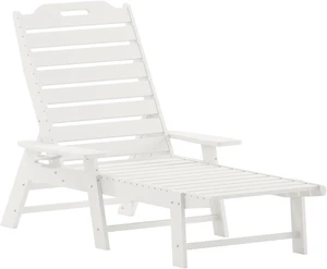 Flash Furniture Monterey Adjustable Adirondack Lounger with Cup Holder White (LEHMP2017414WT) Flash Furniture Monterey Adjustable Adirondack Lounger with Cup Holder White (LEHMP2017414WT)