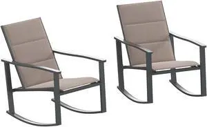 Flash Furniture Brazos Outdoor Rocking Chairs with Flex Comfort Material Brown 2/Pack (2FVFSC2315NBRN)