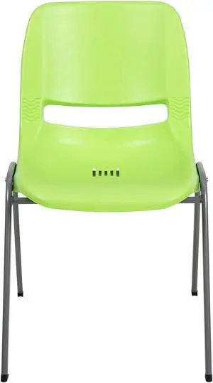 Flash Furniture HERCULES Series Plastic Shell Stack Chair Green 5 Pack (5RUTEO1GN)